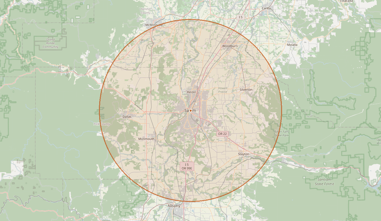 Map of the area ALLGOOD PAINTING AND MAINTENANCE LLC serves